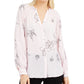 Blusa Alfani Feminina Estampada com Detalhe Inserido Rosa Tamanho Médio