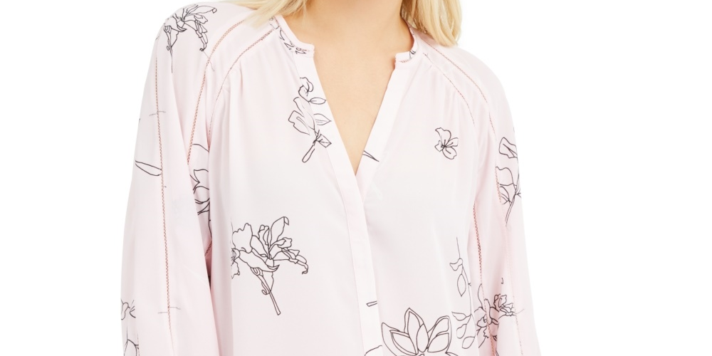 Blusa Alfani Feminina Estampada com Detalhe Inserido Rosa Tamanho Médio