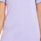 Camiseta feminina Karen Scott de algodão com gola recortada, roxa, tamanho pequeno