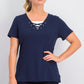 Karen Scott Top Feminino com Cadarço e Camadas Azul Marinho Tamanho Extra Pequeno