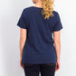 Karen Scott Top Feminino com Cadarço e Camadas Azul Marinho Tamanho Extra Pequeno