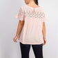 Top de algodão com ilhós e jugo feminino Style &amp; Co, rosa, tamanho pequeno