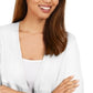 Cardigan feminino JM Collection com mangas divididas e nervuras mistas, branco, tamanho pequeno