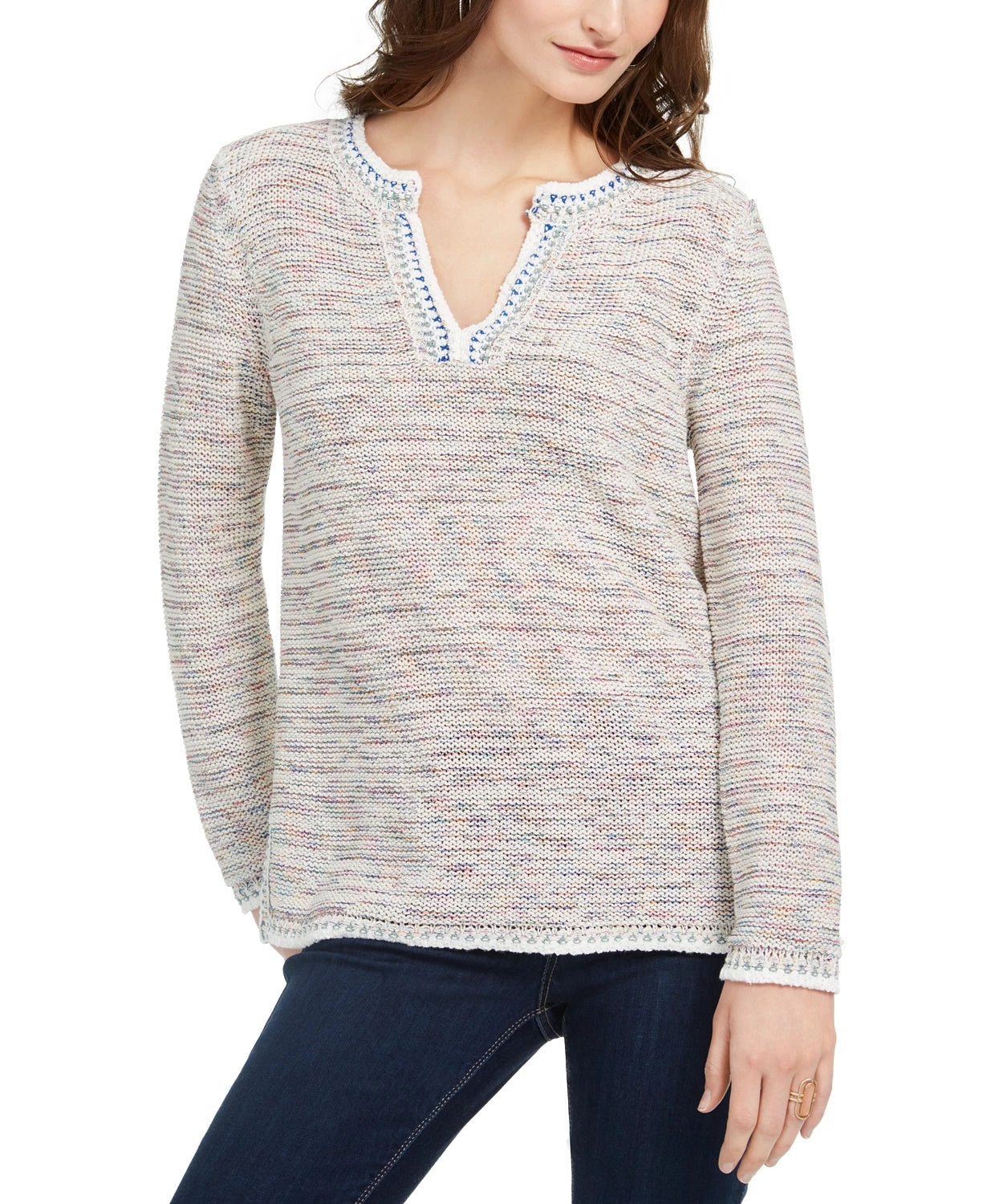 Túnica feminina com acabamento em crochê estilo &amp; co, rosa, tamanho XX-grande