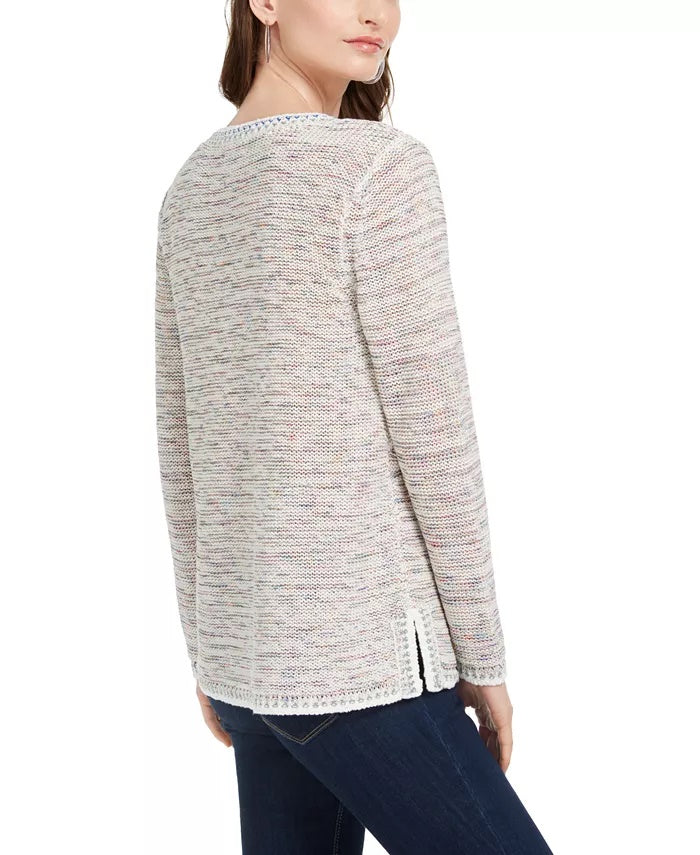 Túnica feminina com acabamento em crochê estilo &amp; co, rosa, tamanho XX-grande