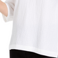JM Collection Blusa feminina com decote franzido e botões, branca, tamanho pequeno