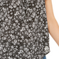 Blusa feminina estilo &amp; co com decote dividido e franzido, preta, tamanho pequeno
