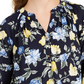 Blusa feminina com estampa floral em georgette, azul, tamanho grande, Charter Club
