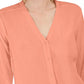 Blusa feminina transparente com mangas amarradas, tamanho grande, rosa médio, Charter Club