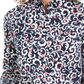 Camisa feminina Charter Club com estampa floral, manga curta, mistura de linho, azul, tamanho médio