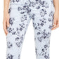 Calça skinny Bristol estampada floral listrada feminina Charter Club, azul, tamanho 6