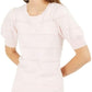 Suéter feminino Maison Jules com mangas bufantes, rosa, tamanho grande