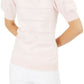 Suéter feminino Maison Jules com mangas bufantes, rosa, tamanho grande