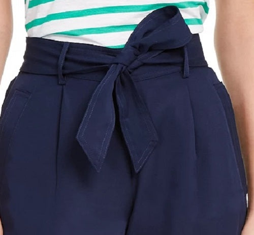 Calça feminina Paperbag cropped Maison Jules, azul marinho, tamanho médio