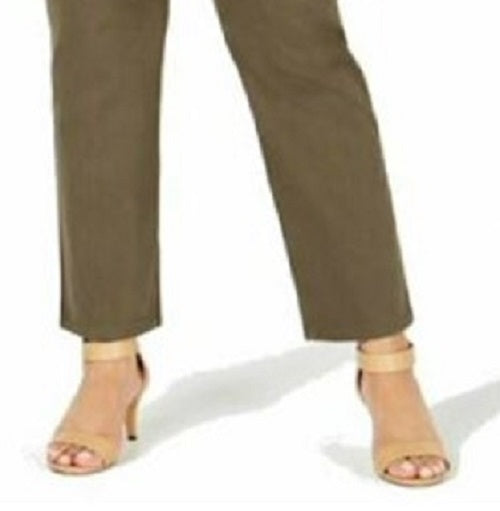 Calça Chino Feminina Estilo &amp; Co Reta Verde Tamanho 12