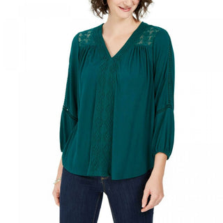 Top de crochê feminino com renda nas costas, verde, tamanho extra pequeno, estilo &amp; co