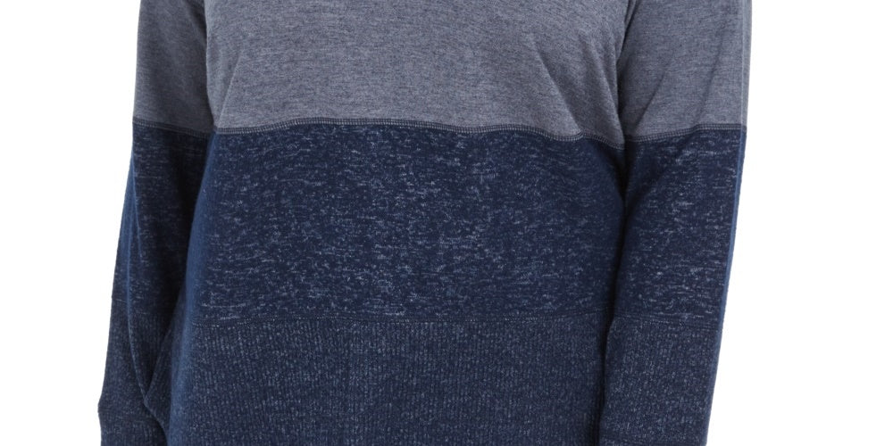 Moletom com capuz feminino plus size com blocos de cores estilo &amp; co, azul-marinho, tamanho 1X
