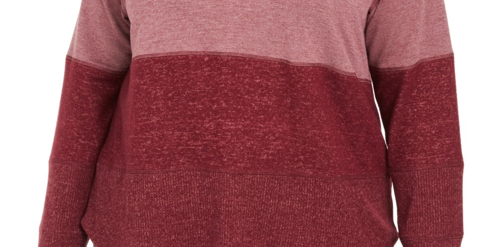 Moletom com capuz feminino plus size colorblocked Style &amp; Co, vermelho, tamanho 3X