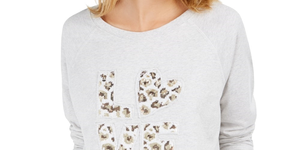 Moletom feminino de algodão com estampa gráfica estilo &amp; co, cinza, tamanho XX-G