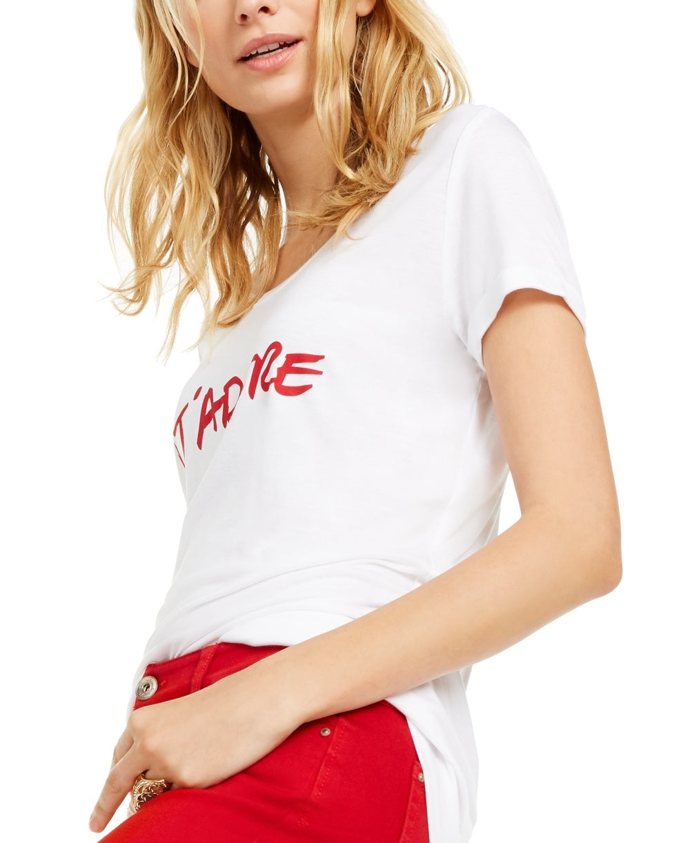 Camiseta feminina J'Adore da INC International Concepts, branca, tamanho X-S