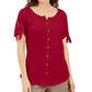 Karen Scott Blusa Feminina com Botões Frontais Vermelha Tamanho X-S