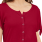 Karen Scott Blusa Feminina com Botões Frontais Vermelha Tamanho X-S