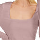 Blusa feminina canelada com decote quadrado, rosa, tamanho médio, da INC International Concepts