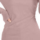 Blusa feminina canelada com decote quadrado, rosa, tamanho médio, da INC International Concepts