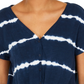Top feminino estilo &amp; co tie-dye com amarração frontal, azul-marinho, tamanho GG