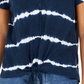 Top feminino estilo &amp; co tie-dye com amarração frontal, azul-marinho, tamanho GG
