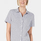 Camisa feminina Karen Scott de algodão seersucker, azul, tamanho grande