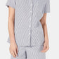 Camisa feminina Karen Scott de algodão seersucker, azul, tamanho grande