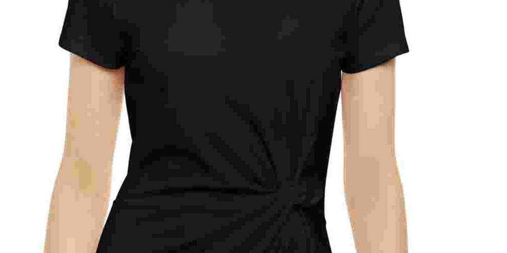 Blusa feminina Ponte Knit Twist da INC International Concepts, preta, tamanho pequeno