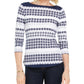 Camiseta feminina Charter Club Supima Cotton Star listrada azul tamanho X-S