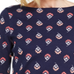 Top feminino com estampa de gola canoa Charter Club, vermelho, tamanho pequeno
