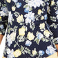 Charter Club Blusa feminina de algodão pima com estampa floral e gola canoa, azul, tamanho médio