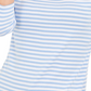 Blusa listrada feminina Charter Club manga 3/4 roxa tamanho grande