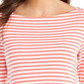 Charter Club Blusa listrada feminina manga 3/4 vermelha tamanho pequeno