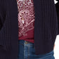 Cardigan feminino de malha grossa com frente aberta, tamanho pequeno, azul marinho, estilo &amp; co