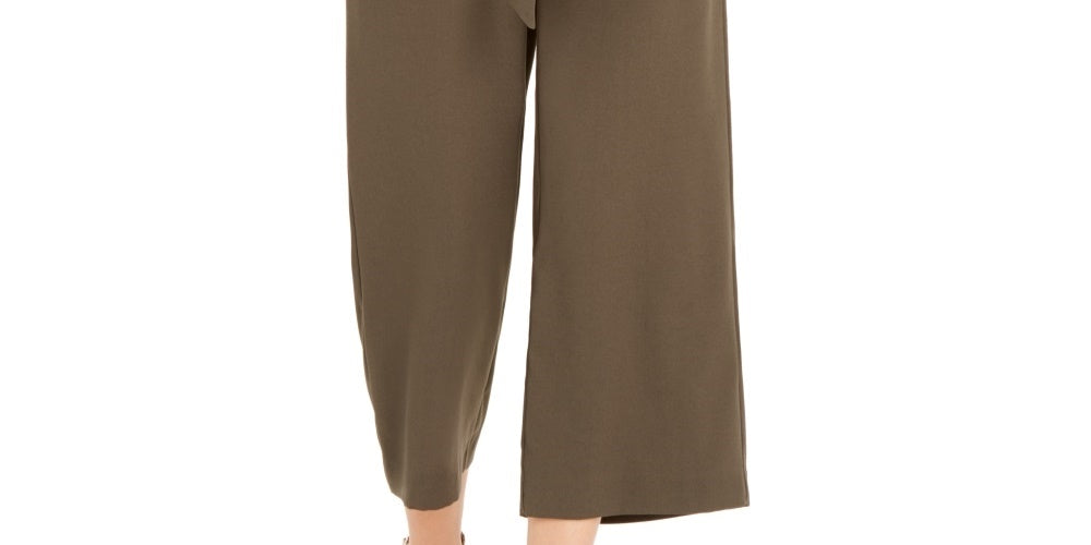Calça Culotte Feminina com Amarração Frontal da INC International Concepts, Verde, Tamanho Médio