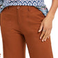 Calça cropped feminina estilo &amp; co, perna larga, marrom médio, tamanho 14