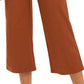 Calça cropped feminina estilo &amp; co, perna larga, marrom médio, tamanho 14