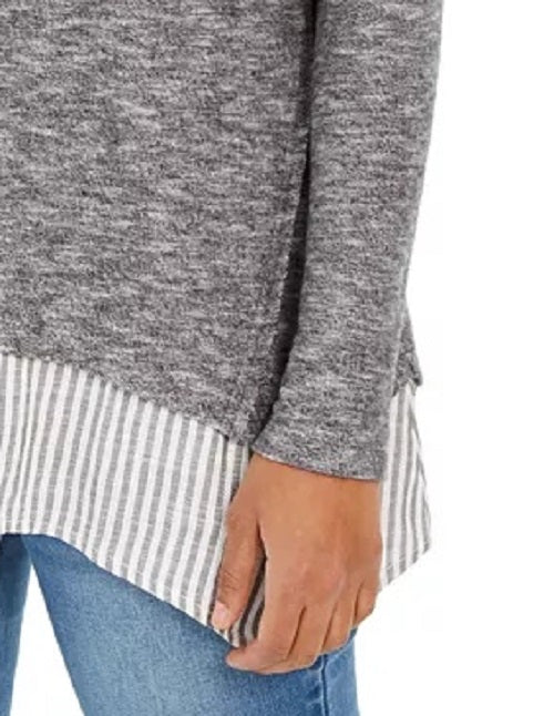 Túnica feminina em camadas Style &amp; Co, preta, tamanho pequeno