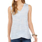 Regata feminina estilo &amp; co com decote em V, cano alto e baixo, azul escuro, tamanho extrapequeno