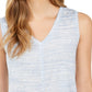 Regata feminina estilo &amp; co com decote em V, cano alto e baixo, azul escuro, tamanho extrapequeno