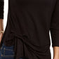 Blusa feminina com amarração frontal, preta, tamanho X-S