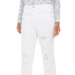Calça jeans feminina reta e rasgada, estilo &amp; co, branca, tamanho 18