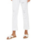 Calça jeans feminina reta e rasgada, estilo &amp; co, branca, tamanho 18