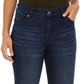 Jeans feminino estilo &amp; co moderno reto cintura média azul tamanho 4