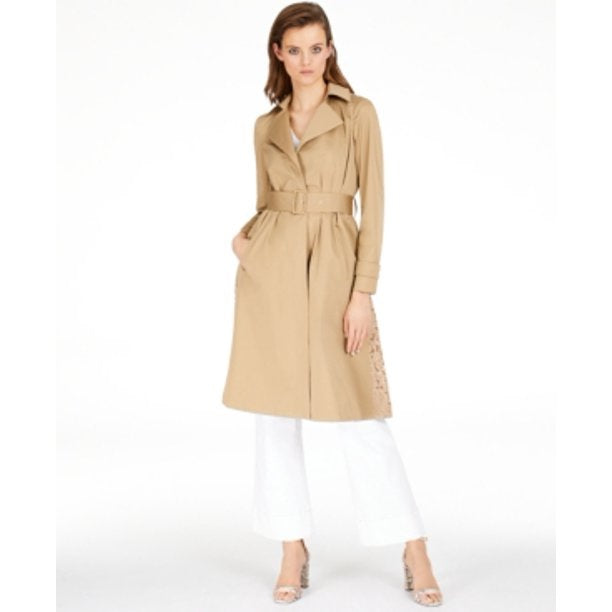 INC International Concepts Casaco longo plus size com renda nas costas, cinza, tamanho 2X, feminino